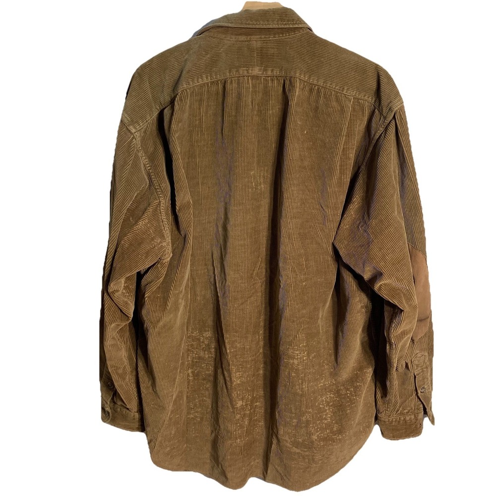 Vtg Polo Ralph Lauren Corduroy Elbow Patch Shirt Mens Large Brown Distressed 90s - Picture 8 of 14